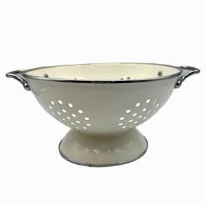 IKEA GEMAK Off-White Pedestal Colander with Handles – Stainless Steel